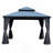 12'x12' Hardtop Gazebo with Resin Roof, Outdoor Metal Gazebo with Drainage Gutters, Permanent Heavy Duty Pavilion for Patio, Backyard and Deck, Curtains and Mosquito Netting Included