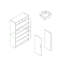 Armoire porte-chaussures 15 paires - deux portes, tiroir, version grise