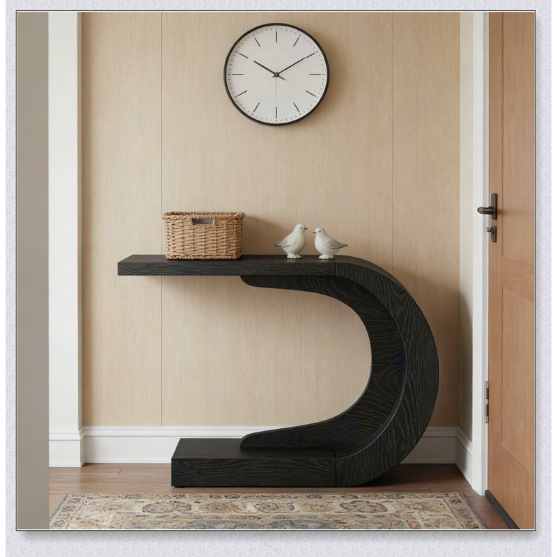 Élégante table de couloir, console, table d'appoint en forme de C