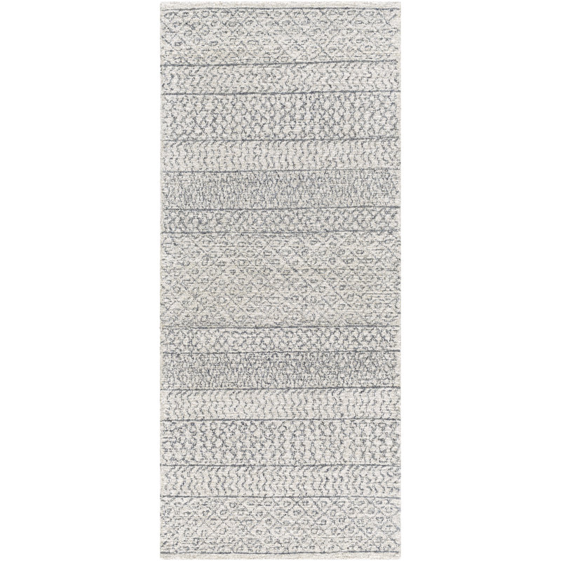 Abdera Hand-Tufted Wool Beige/Ivory/Charcoal Rug, Runner 3' x 12'