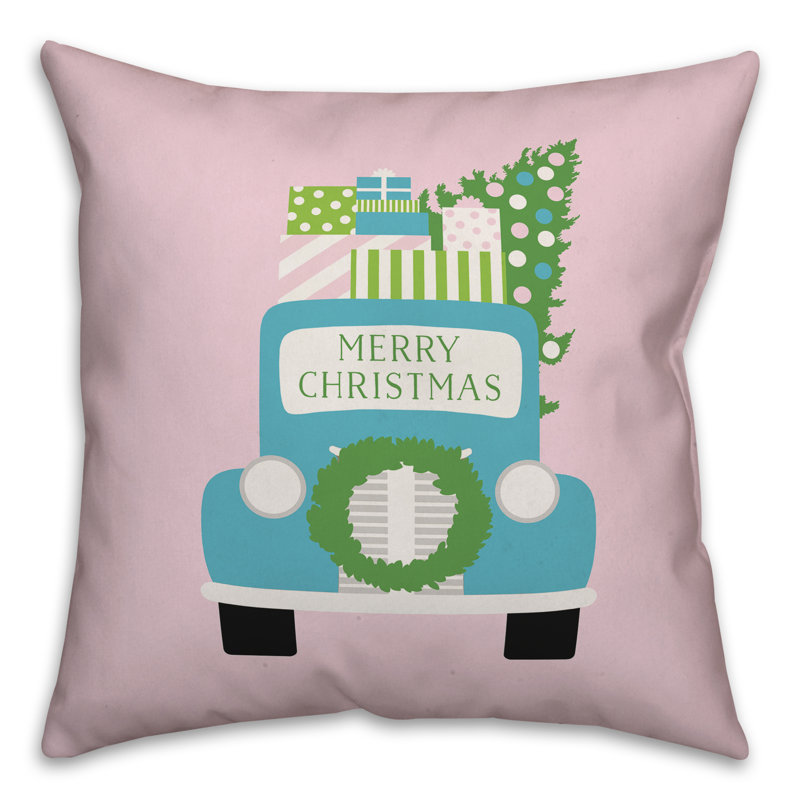 Coussin Bright Merry Christmas, 16 po x 1 po, Housse de coussin seulement - Insert