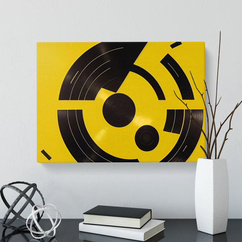 Abstract Vinyl Record Vol.3 - Wrapped Canvas Print, 40cm H x 60cm W x 3cm D