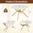 Folding Dining Table 47'' Extendable Round Kitchen Table w/Drop Leaves for Home