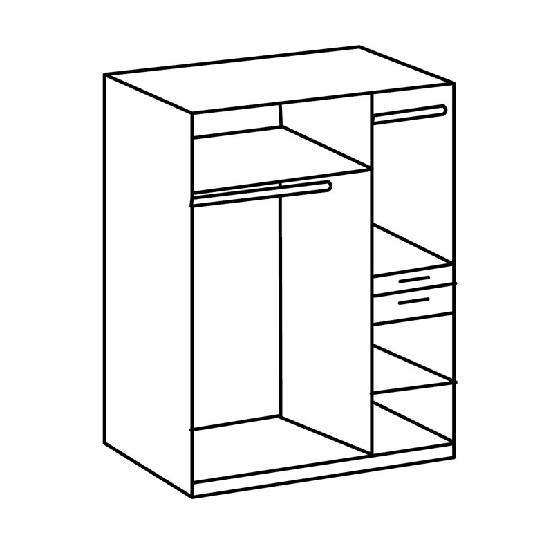 Bengt 4 Door Solid + Manufactured Wood Wardrobe, White