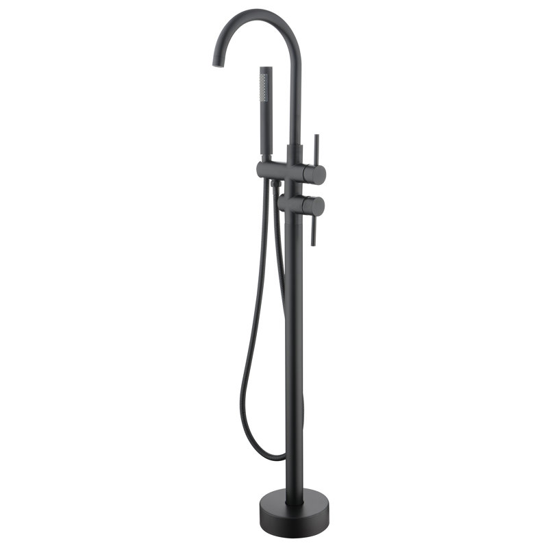 2 Handle Floor Clawfoot Tub Faucet with Diverter