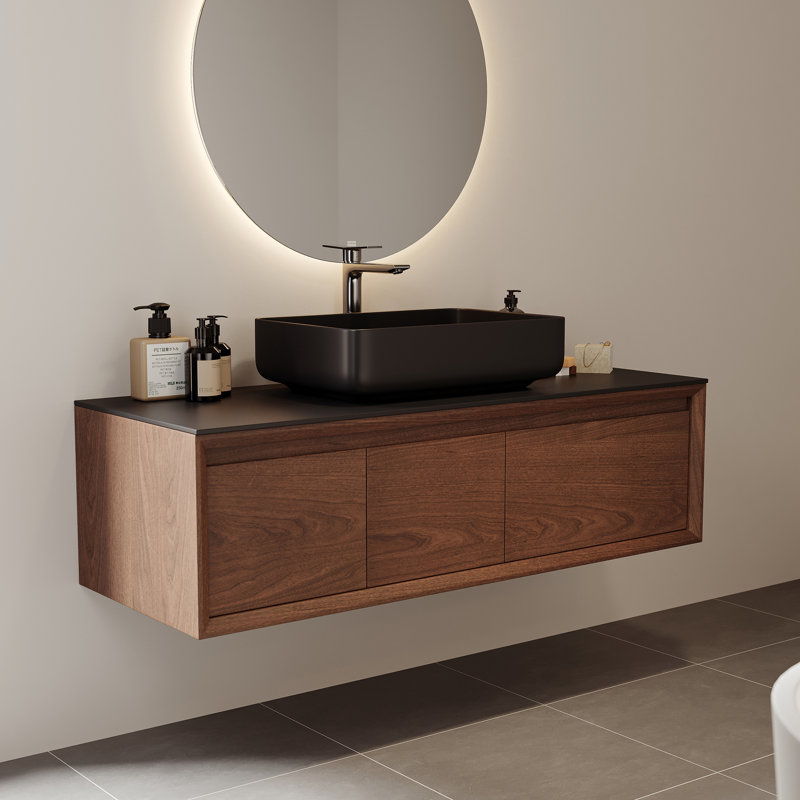 Meuble-lavabo simple de 48 po, meuble-lavabo prÃ©assemblÃ© Ã  fixation murale avec armoires en bois massif, meuble-lavabo suspendu avec rangement, meuble-lavabo avec lavabo