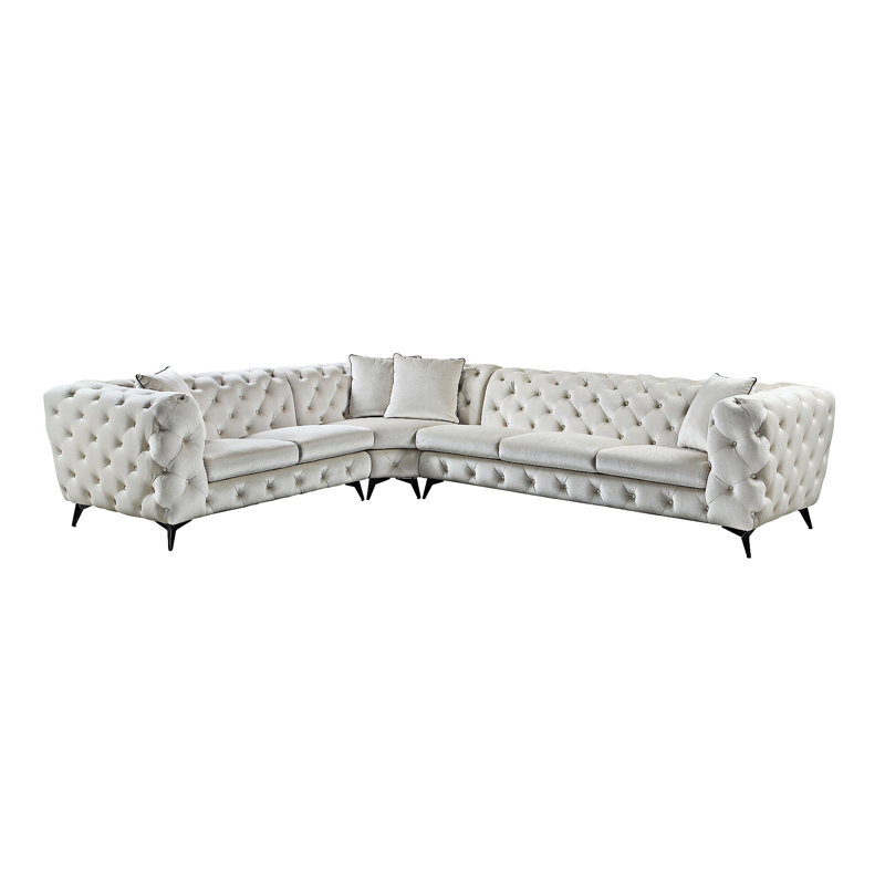 Canapé modulaire en tissu avec coussins, Beige