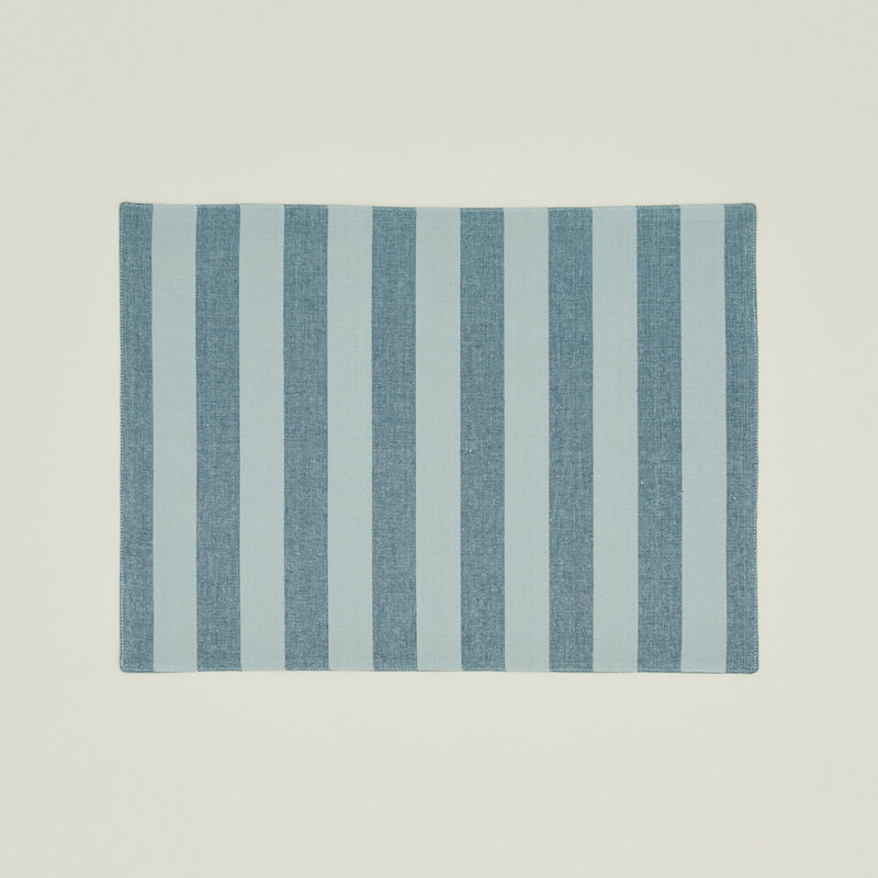 Essential Striped Placemat, Sky/Peacock