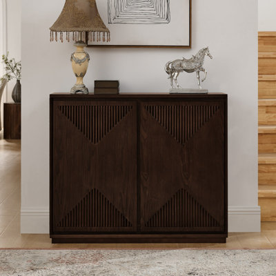 Mid-Century Modern V-Shape Storage Cabinet, Narrow Buffet Sideboard for Living Room, Entryway, or Kitchen