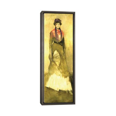 «Harmony in Fawn color and Mauve Portrait of Miss Milly Finch», reproduction d'art sur toile encadrée