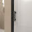 35-34 "X 72" Bifold Shower Door, 1/4"(6Mm) Tempered Glass, Matte Black Aluminum Frame, Explosion Proof Film-123210169