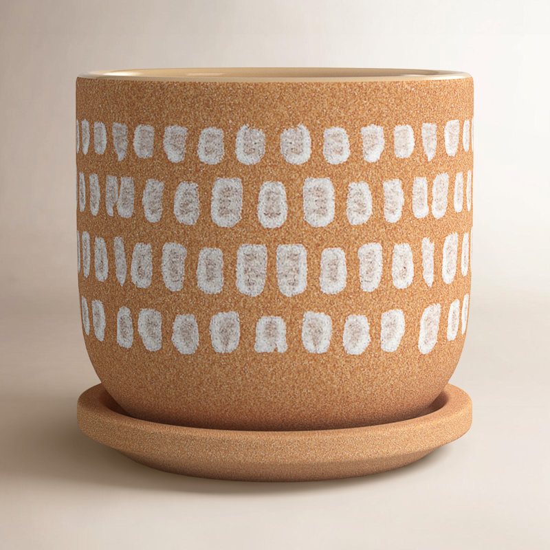 Pot à fleurs 100% en grès Meissa, H 5,75 po x l 6 po x P 6 po