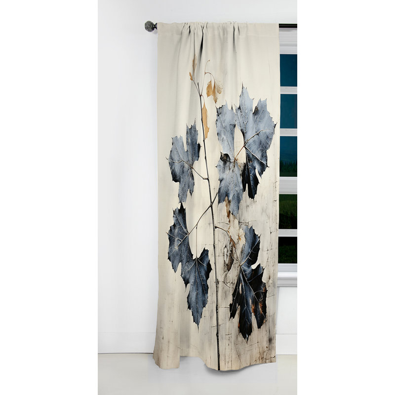 Jamil - Rideau à feuilles - Rideau occultant à motif floral - 1 panneau, L 52 po x L 120 po