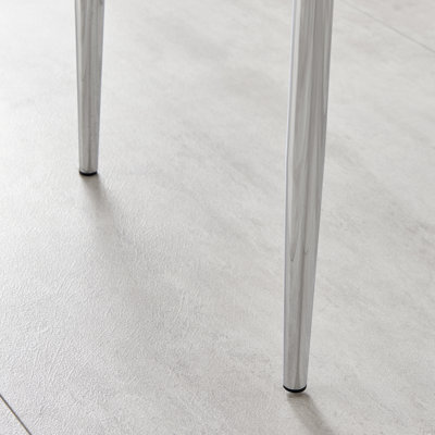 Eubanks Faux Leather Modern Tall Back Dining Chairs with Metal Legs & Diamond Stitching