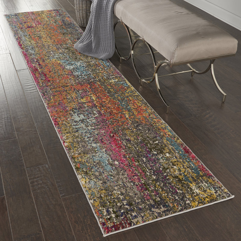Abstract Indoor Rug, Runner 2'2" x 10'