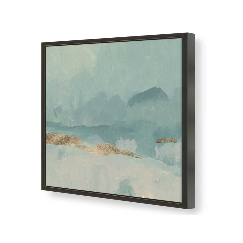 Impression sur toile dans un cadre doré, H 21,5 po x l 21,5 po, Cadre d'angle ouvert noir satiné