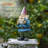 Nyla 12" Tall Outdoor Garden Gnome with Bird Yard Statue Decoration, Multicolor-128731749-74339715