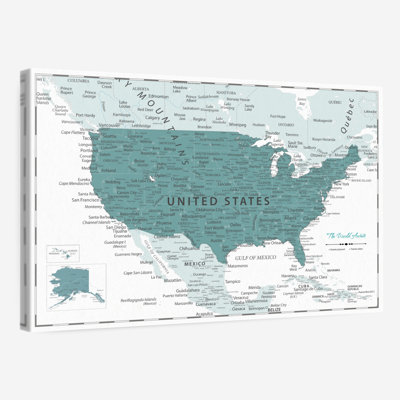 Dark Cyan Push Pin USA Alvertia