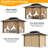 10x12ft Hardtop Gazebo Outdoor Patio Gazebo with Ventilated Aluminum Roof and Mosquito Net Steel Gazebo-121334982