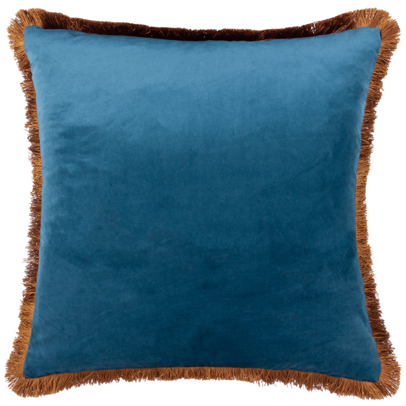 Floral Square Cushion, Navy