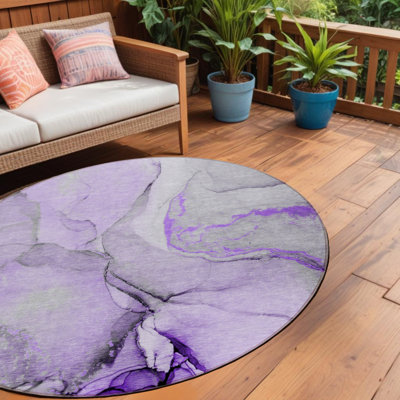 Tapis rond avec envers antidérapant HomeRoots