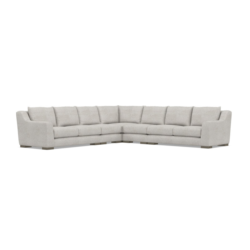 Bernhardt Gabi 5-Piece Fabric Sectional, 35" H x  140" W x 140" D, Light Gray Polyester, Symmetrical