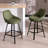 Absalom Swivel Upholstered 25.6'' Linen Counter Stool with Metal Frame-484732096