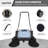 Walk-Behind Outdoor Hand Push Floor Sweeper - 10.5 Gallon Capacity - 36" Sweeping Width