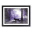 Black Wolf in a Purple Forest in Abstract - Picture Frame Painting Print-55686333-55686334