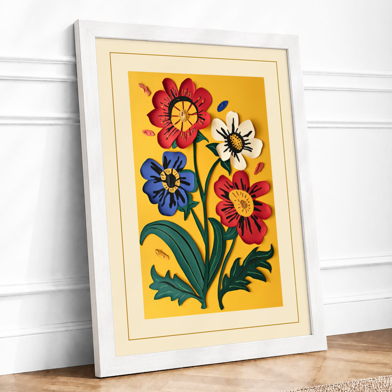 Blooming Folk Garden Botanical - Print, A2 - 59.4 x 42.0 cm, White