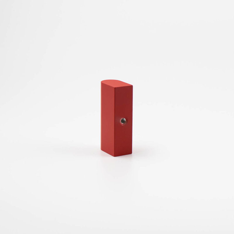 2" Length Geometric Knob, Rose (Red)