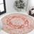 Lesak Ornate Medallion Machine-Washable Orange/Cream Rug-1999830255