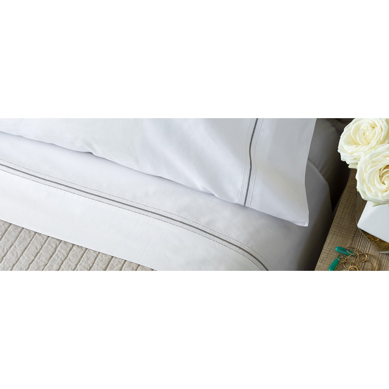 Bella Percale Sheet Set, King Sheet Set + 2 Pillowcases, Raffia/White