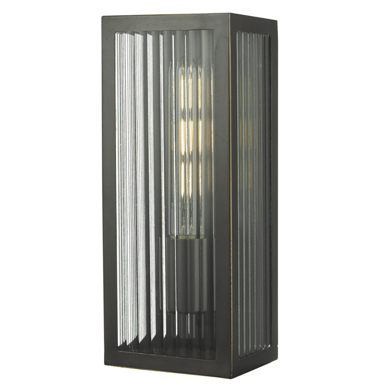 Lunde Rubbed Bronze Outdoor Flush Mount, 30cm H x 12cm W x 10cm D