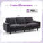 Canapé rembourré 75 po 3 places avec assise profonde 75 po, gris foncé-1063224820
