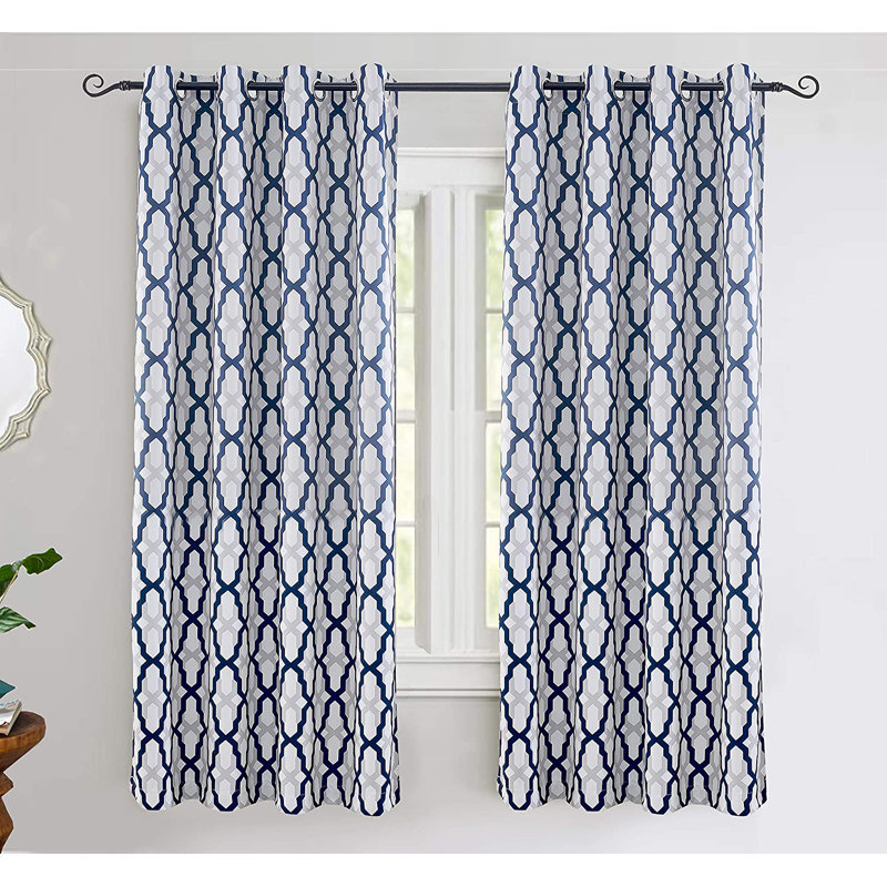 Paire de rideaux obscurcissant et isolant avec œillets Elfrida, Marine, L 52 po x L 63 po