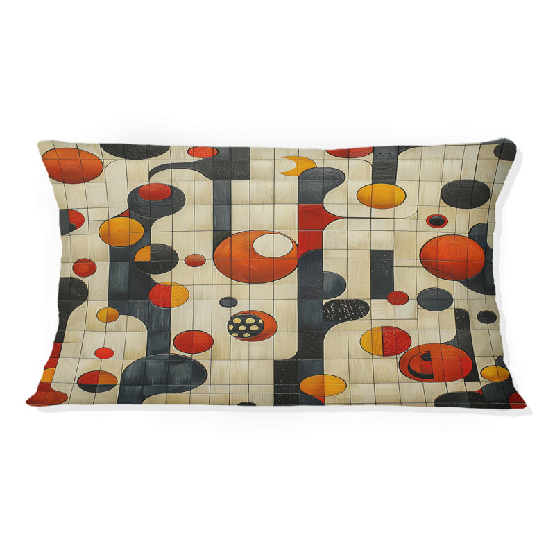 Orange, jaune, formes géométriques modernes IV - coussin lombaire moderne
