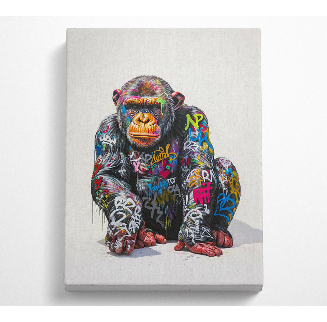 Graffiti Chimp - No Frame Kunstdrucke auf Leinwand