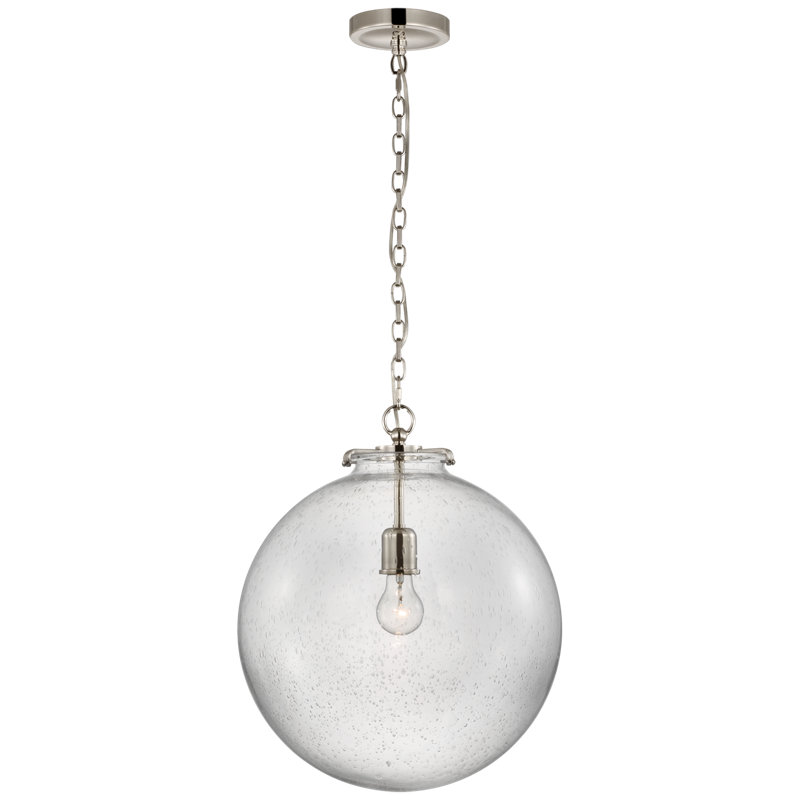 Katie 1 - Light Pendant, Clear Seeded, Polished Nickel