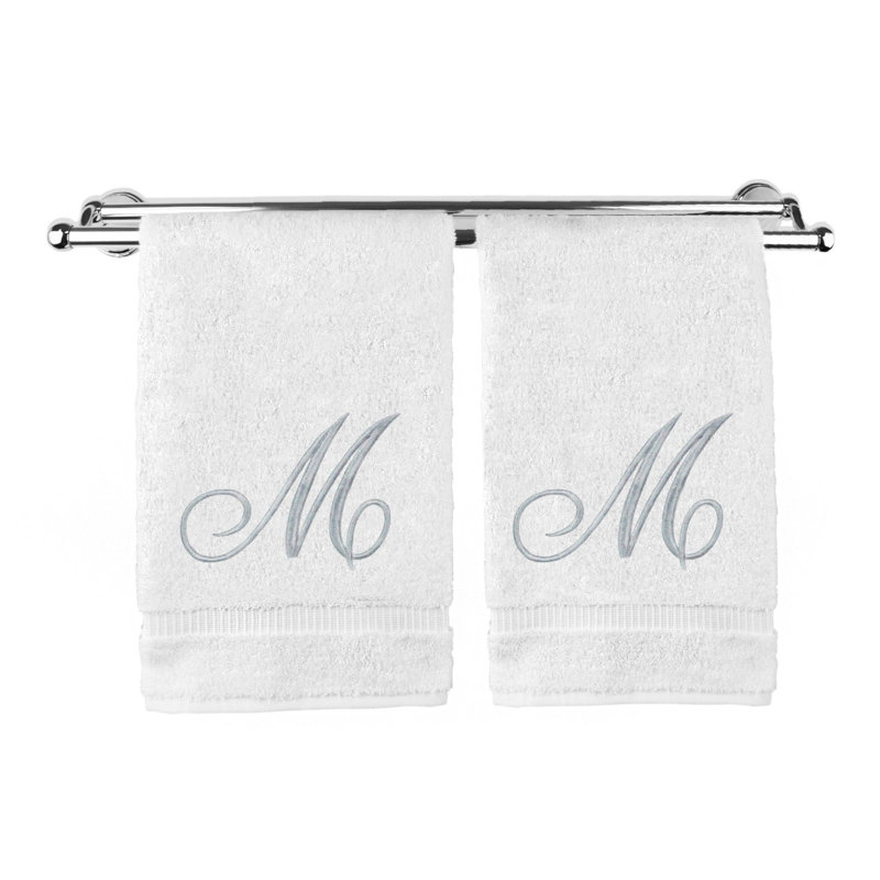 Super Plush Hand Towel, White/Silver, M