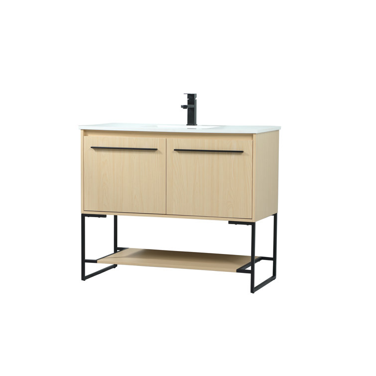 Golub 40'' Single Bathroom Vanity with Engineered Marble Top