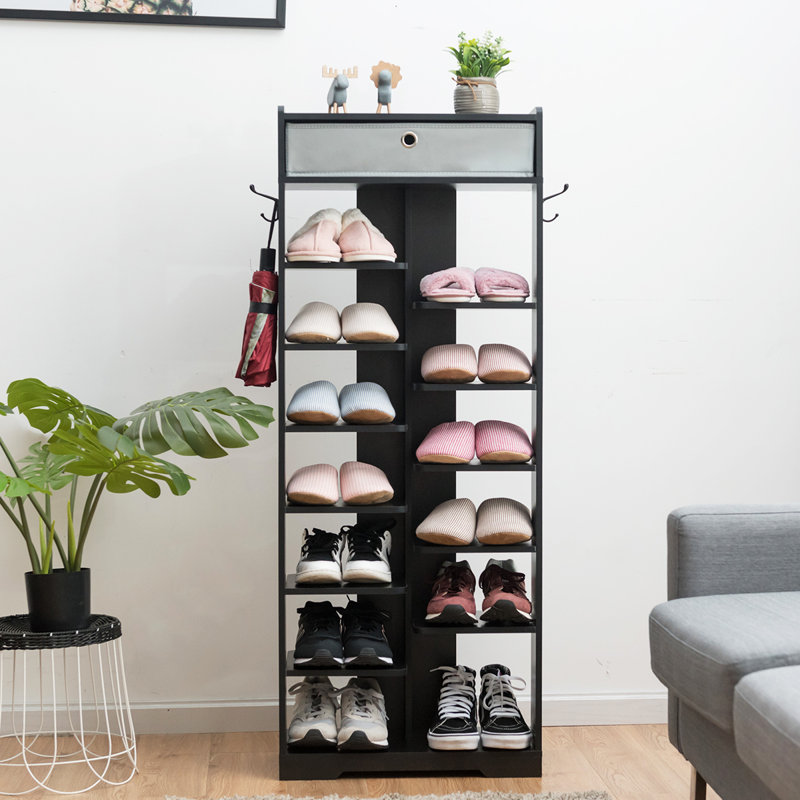 13 Pair Shoe Rack, Black