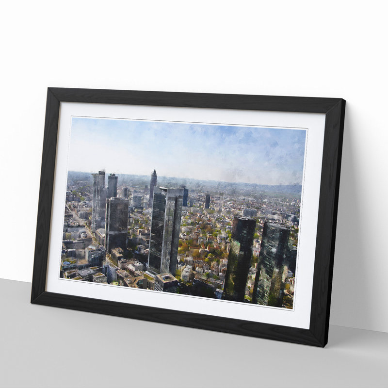 Frankfurt Skyline Vol.1 - Picture Frame Painting, 48cm H x 65cm W x 2cm D, Black Framed