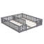Solid Wood Montessori Floor Bed With Star Guardrails, For Two 90X200cm European Single Beds, Twin Kids Playpen Bed-140977974-140517636