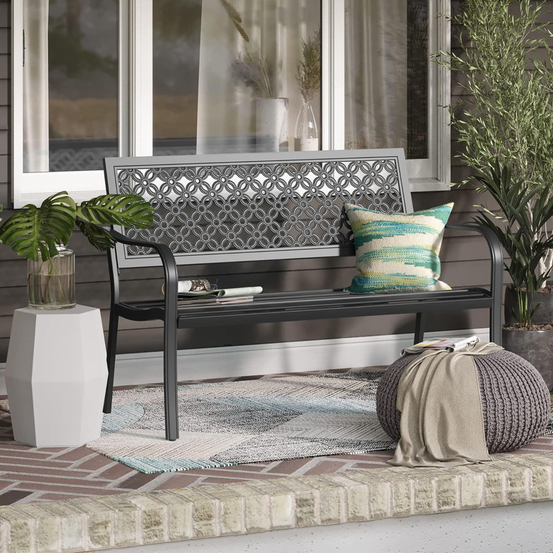 Banc de jardin pour l'extérieur, Noir