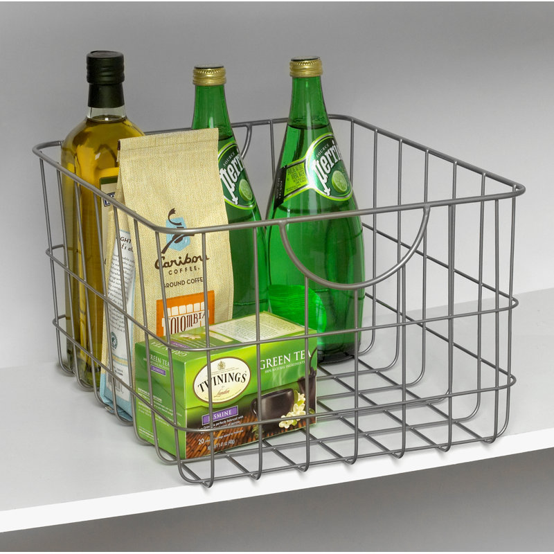 Panier utilitaire en fil métallique Albie, Nickel satiné
