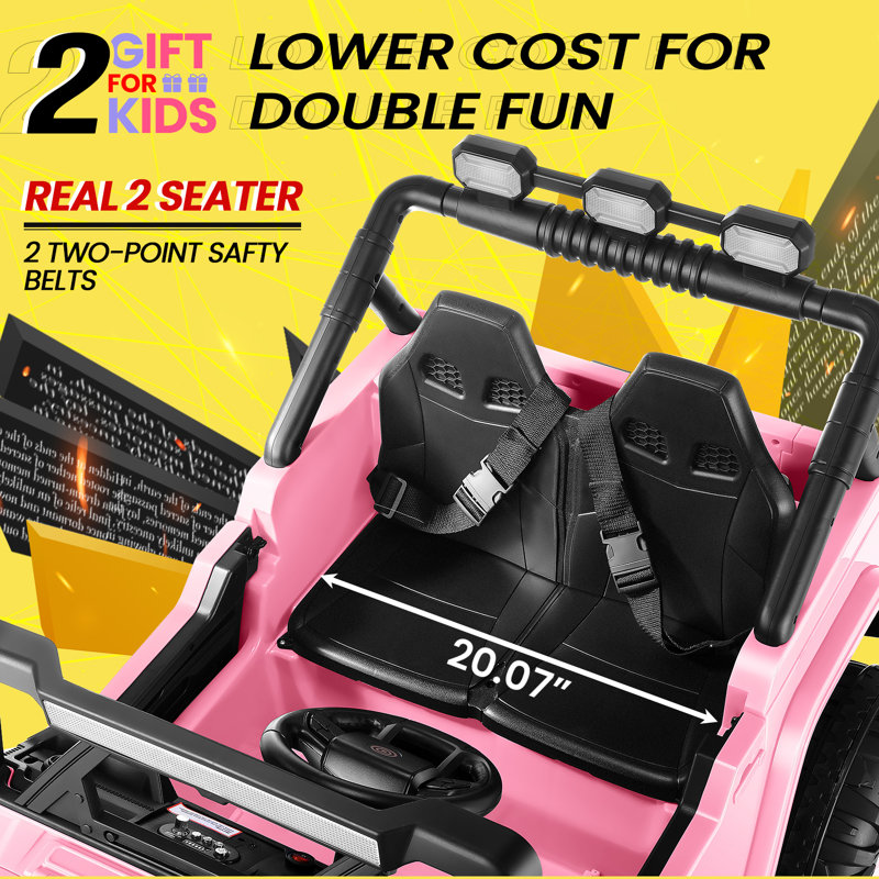 Pink 24V 2-Seater Electric SUV with Remote Control