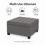 Tabouret de rangement multi-fonctions à coussins matelassés-2141696545