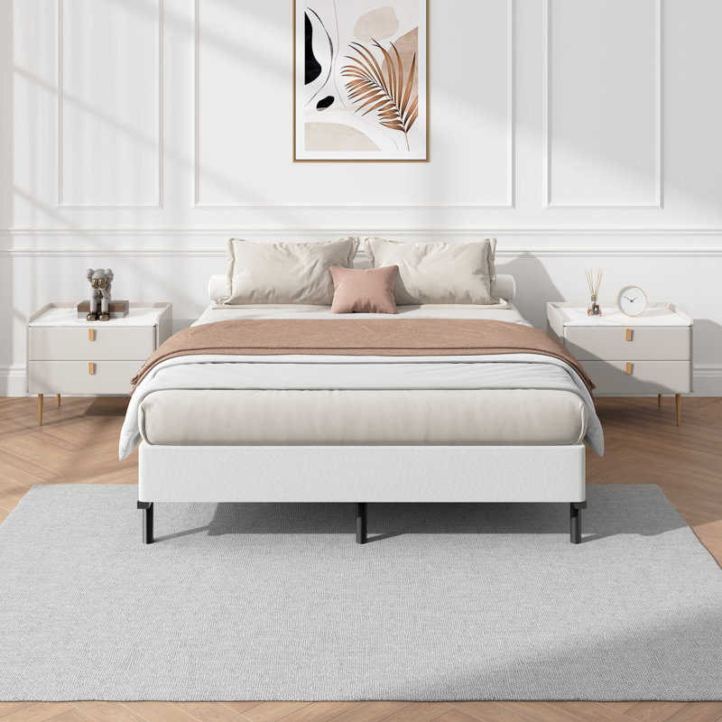 7 Inch Standard Profile Box Spring Only with Fabric Cover Mattress Foundation Easy Assembly, Full