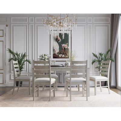 6 - Person Rubberwood Solid Wood Dining Set